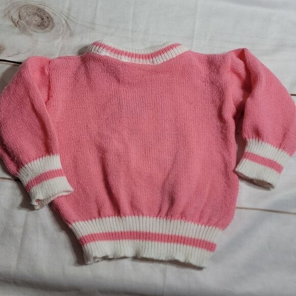 vintage Easter Sweater with Adorable Bunny Pink and White - Picture 7 of 7